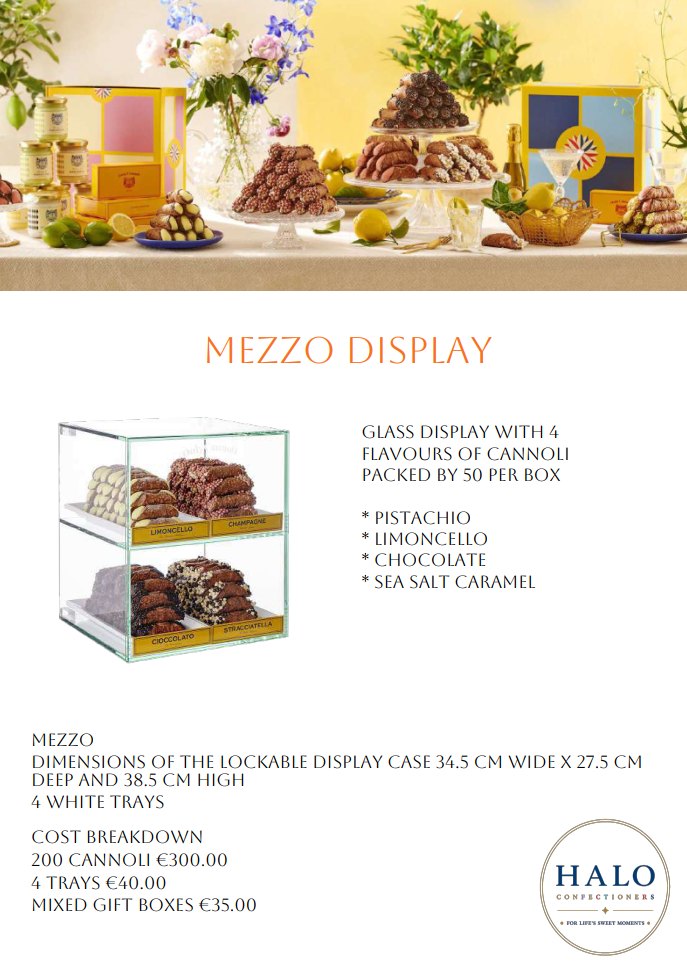 Mezzo cannoli display