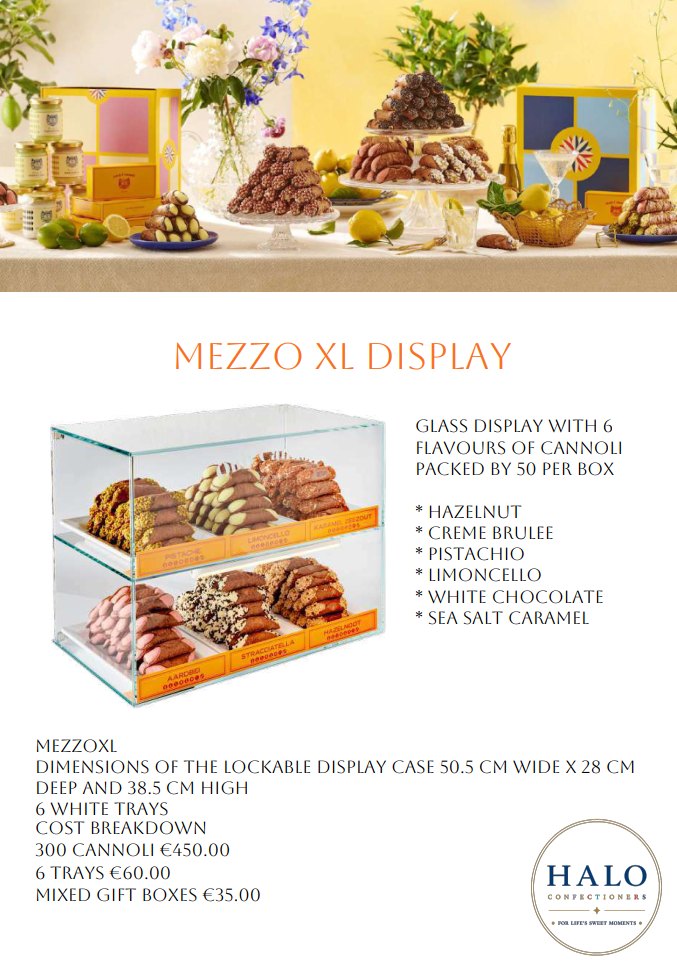Mezzo XL cannoli display